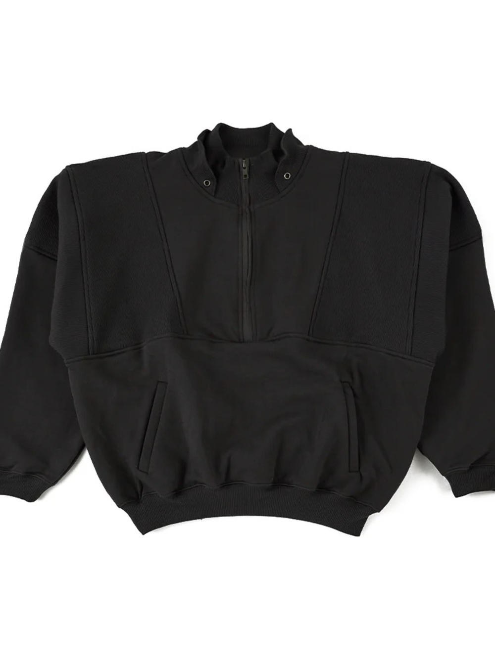 Joah Brown Retro Half Zip – Black - Picture 2 of 9